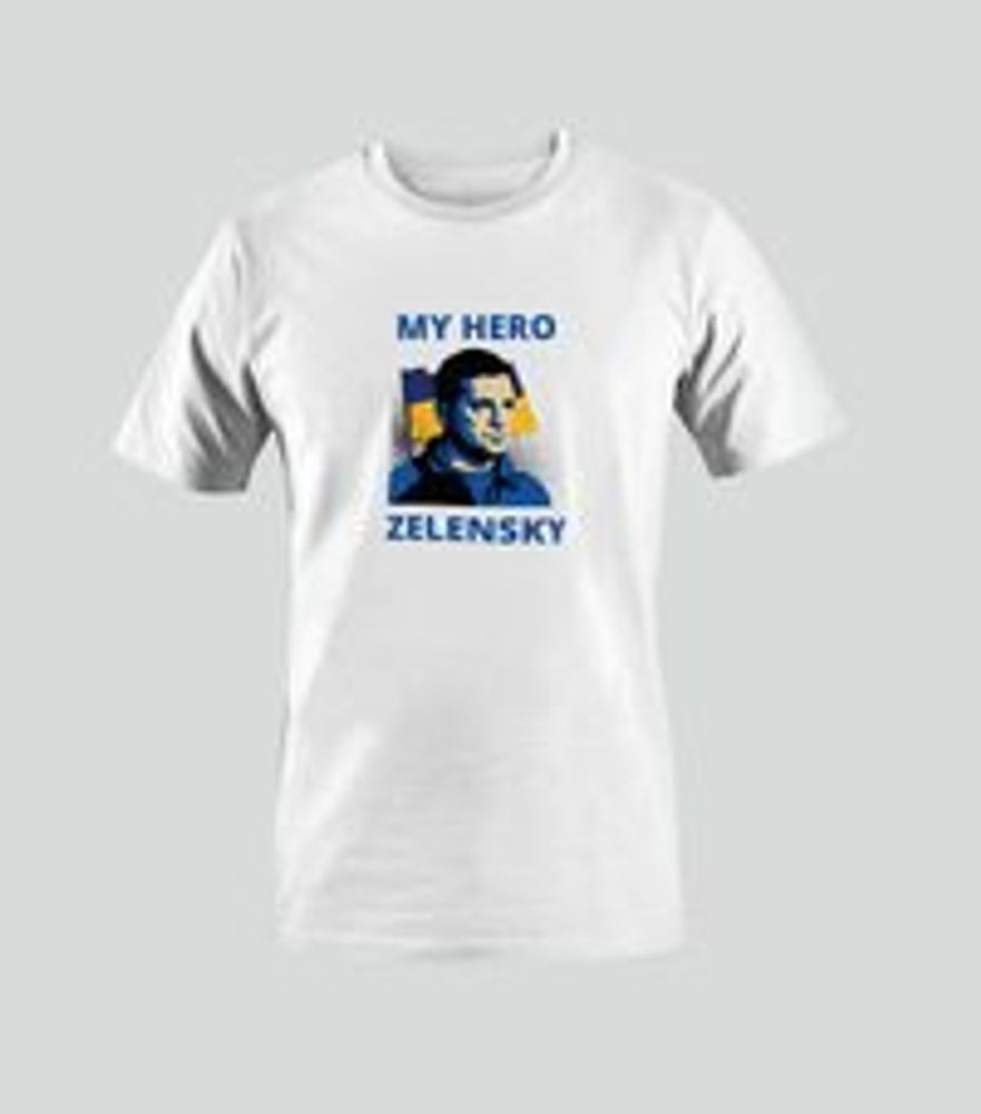 Tričko MY HERO ZELENSKY bílé - L