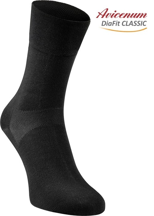 Ponožky pro diabetiky Avicenum DiaFit CLASSIC bavlněné - černá velikost 41 - 44