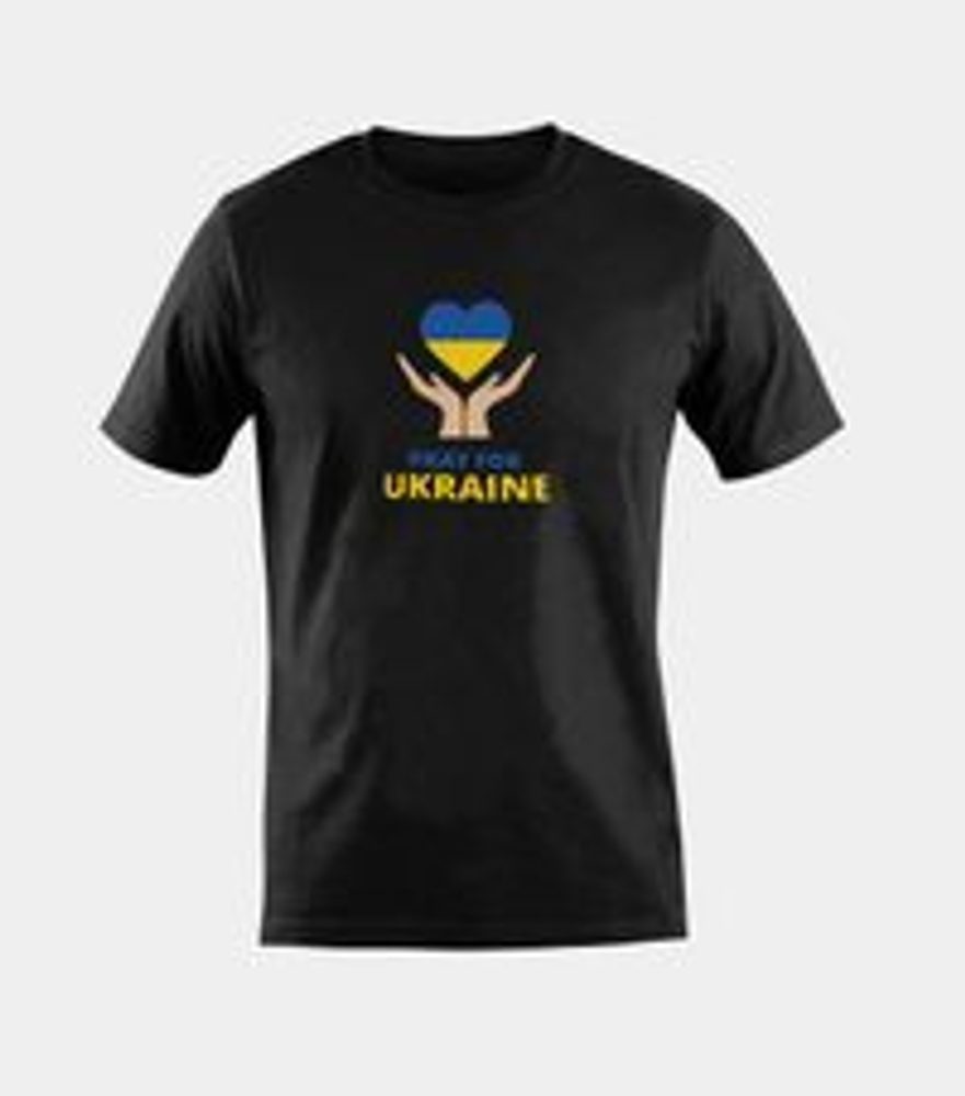 Tričko PRAY FOR UKRAINE SRDCE černé - M