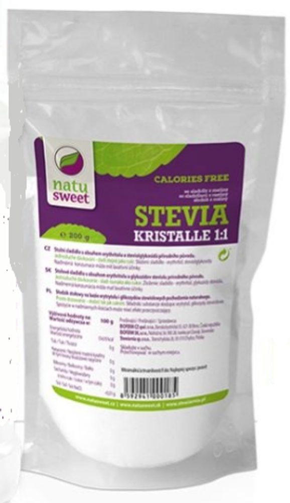 Stevia krystal 1:1 sáček NATUSWEET 200 g