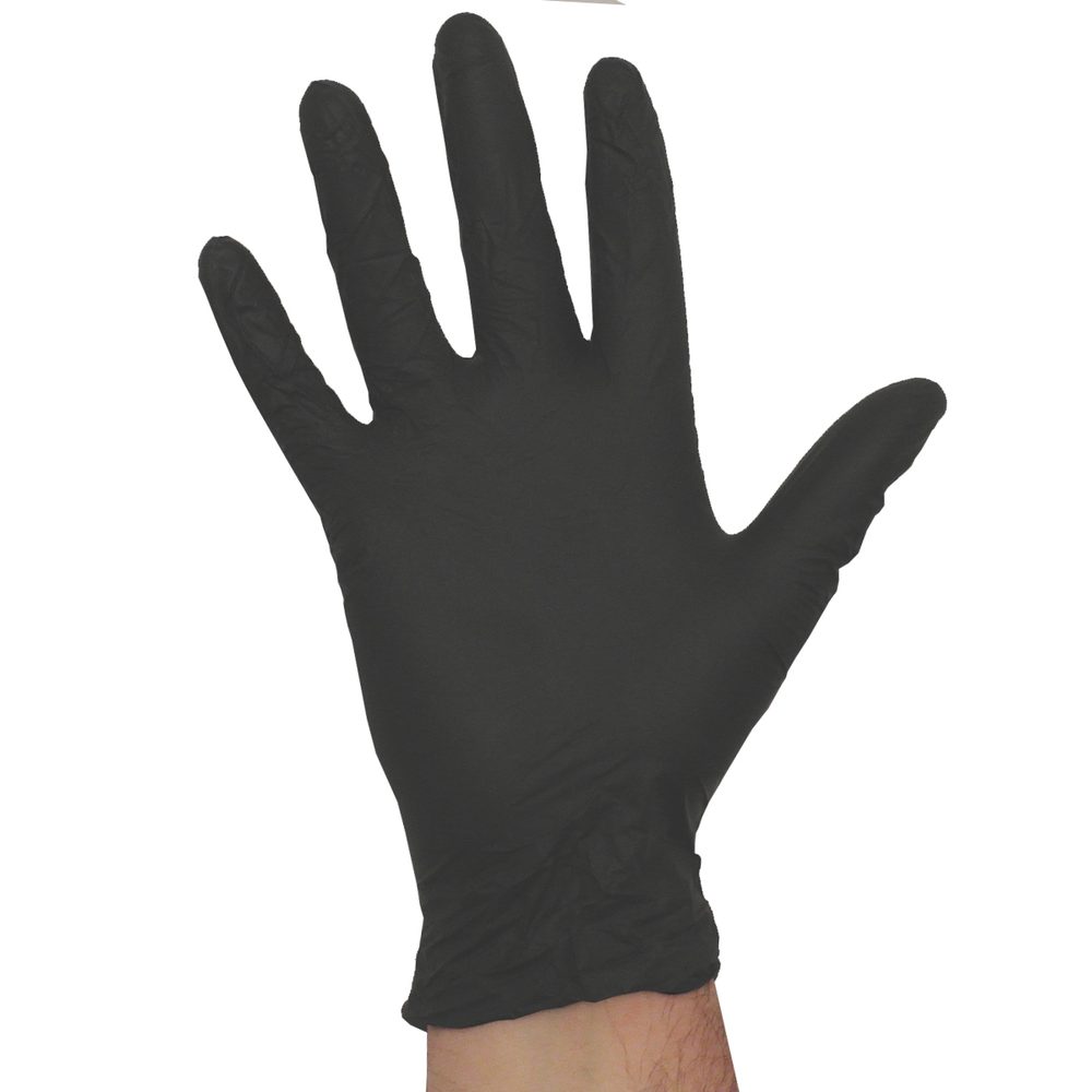 Nitrilové rukavice jednorázové nepudrované ČERNÉ 100ks velikost M