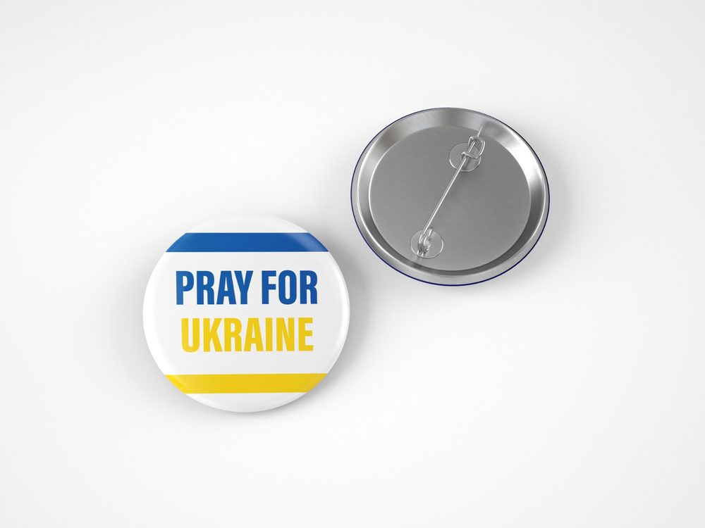 Placka PRAY FOR UKRAINE rámeček