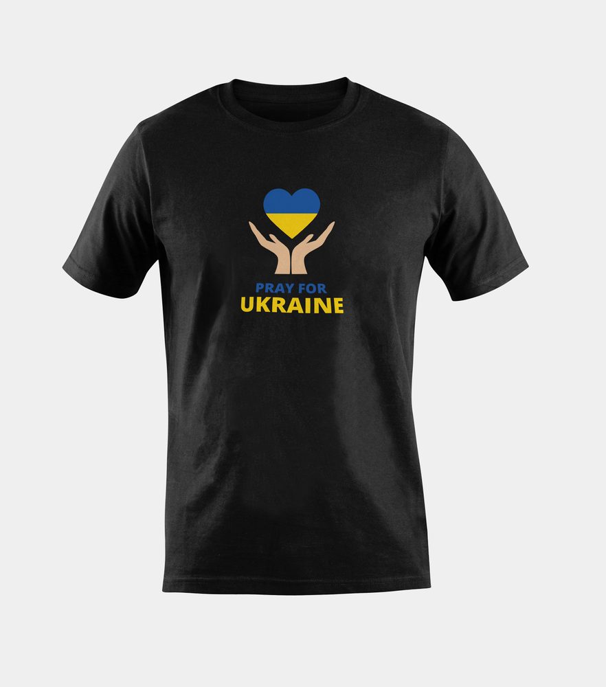 Tričko PRAY FOR UKRAINE SRDCE černé