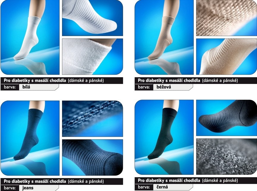 Ponožky pro diabetiky s masážním chodidlem Loana